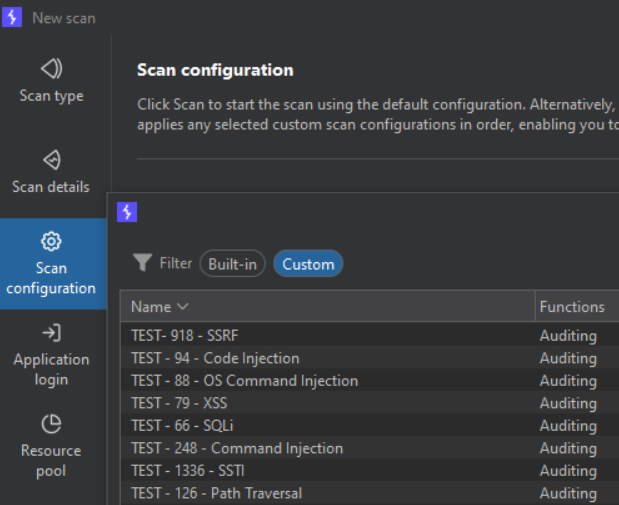 Figure 3: Burp Suite Custom Issue Items Configuration 