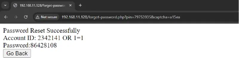 Using the same SQLi logic to fetch token for user ID 2342141