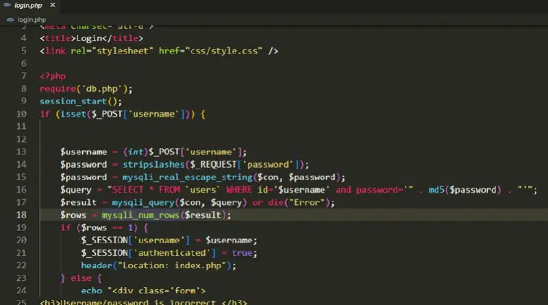 Login logic with weak input sanitization