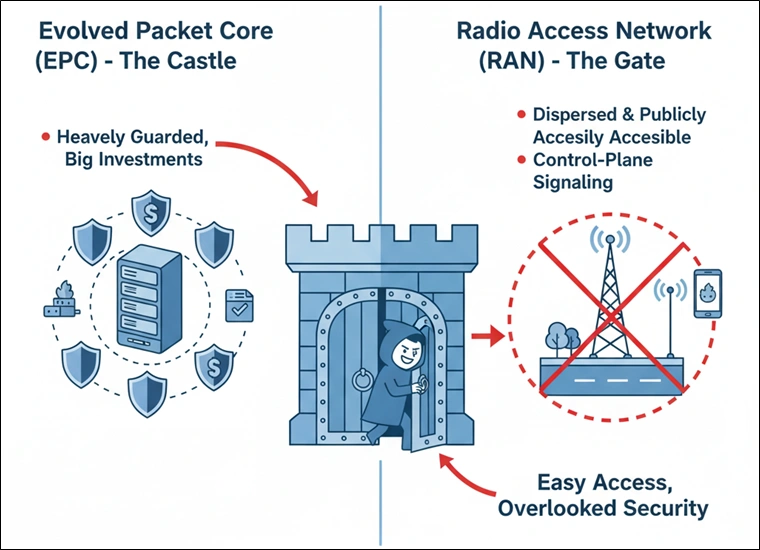 Core-centric security versus RAN exposure