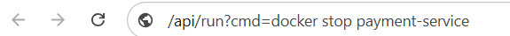 Figure 3: Docker Command via URL Query Parameter